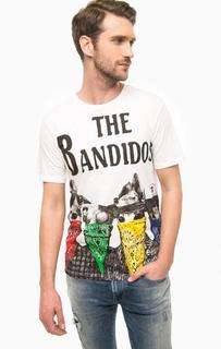 Белая футболка с ярким принтом Trussardi Jeans