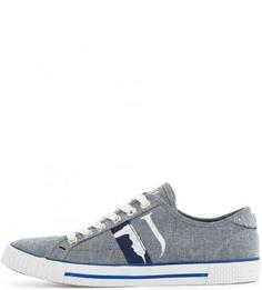 Кеды синего цвета из хлопка Trussardi Jeans