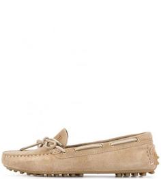 Замшевые топсайдеры бежевого цвета Trussardi Jeans