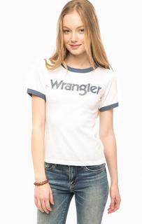 Белая футболка с принтом Wrangler