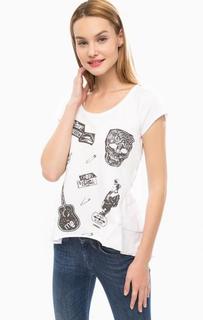 Плотная хлопковая футболка с отделкой стразами MET