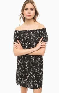 Короткое черное платье с открытыми плечами Tom Tailor