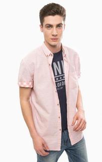 Розовая рубашка из хлопка с карманом Tom Tailor Denim