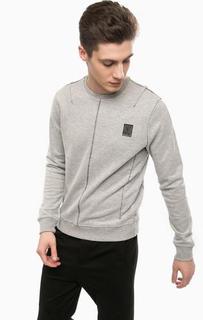 Серый хлопковый свитшот с нашивкой Religion