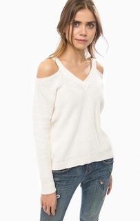 Хлопковый джемпер с открытыми плечами Tom Tailor Denim