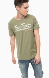 Хлопковая футболка с круглым вырезом Tom Tailor Denim