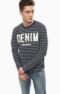 Тонкий свитшот в полоску с принтом Tom Tailor Denim