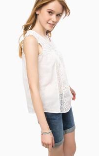 Хлопковый топ белого цвета Mustang