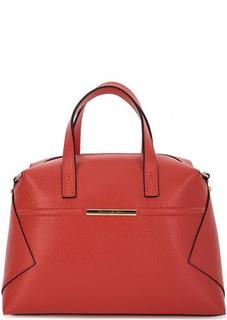 Красная сумка из натуральной кожи на молнии Braccialini