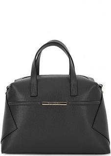Черная сумка из натуральной кожи с короткими ручками Braccialini