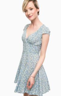 Короткое синее платье на молнии D&S Ralph Lauren