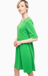 Зеленое платье с короткими рукавами Pois