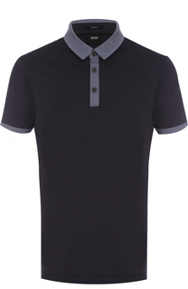 Хлопковое поло с короткими рукавами HUGO