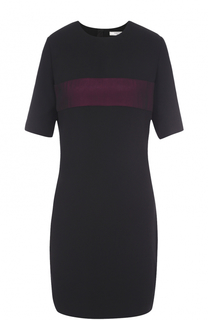 Мини-платье с коротким рукавом и шелковой отделкой Lanvin