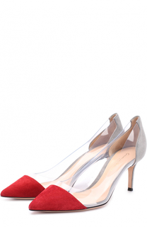 Замшевые туфли Plexi на невысоком каблуке Gianvito Rossi