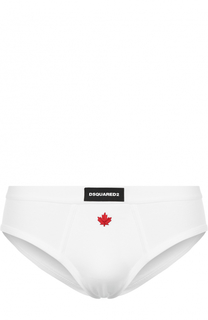 Брифы из эластичного хлопка с нашивкой Dsquared2