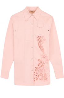Блуза с перфорацией и декорированной спинкой No. 21