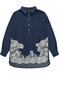 Блуза свободного кроя с кружевными вставками Ermanno Scervino