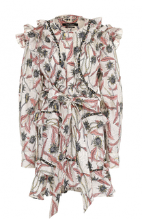 Мини-платье с оборками и цветочным принтом Isabel Marant