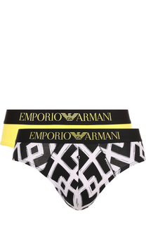 Комплект из двух хлопковых брифов Emporio Armani