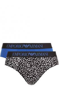 Комплект из двух хлопковых брифов Emporio Armani