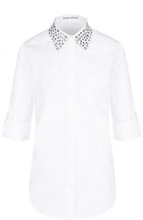 Блуза с укороченными рукавами и декорированным воротником Alice + Olivia