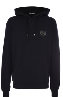 Хлопковая толстовка с капюшоном и вышивкой Dolce &amp; Gabbana