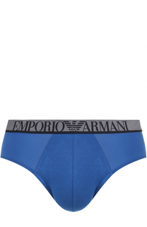 Брифы из вискозы с логотипом бренда Emporio Armani