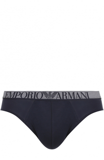 Брифы из вискозы с логотипом бренда Emporio Armani