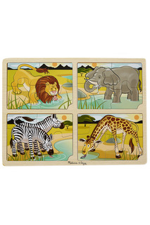 Пазл Сафари, 4 в 1 Melissa &amp; Doug