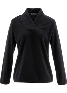Флисовый пуловер (черный) Bonprix