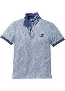Футболка-поло Regular Fit (синий меланж) Bonprix