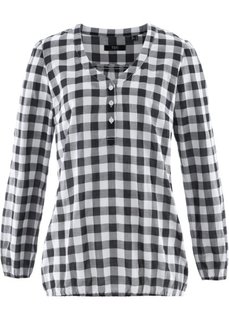 Хлопковая блузка (черный/белый в клетку) Bonprix