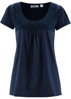 Футболка с короткими рукавами (темно-синий) Bonprix