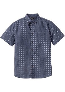 Рубашка с коротким рукавом и мелким узором Regular Fit (темно-синий с узором) Bonprix