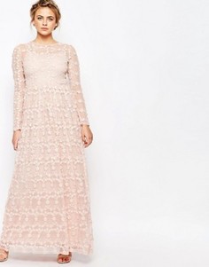Платье макси со сплошной цветочной аппликацией True Decadence - Розовый