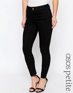 Черные джинсы скинни с завышенной талией ASOS PETITE Ridley - Черный