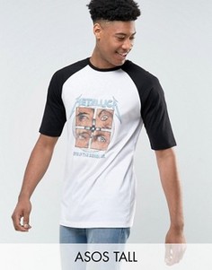 Футболка с рукавами реглан и принтом ASOS TALL - Белый