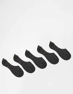 5 пар темно‑серых носков‑подследников ASOS - Серый