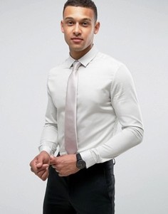 Зауженная атласная рубашка мятного цвета ASOS WEDDING - Зеленый