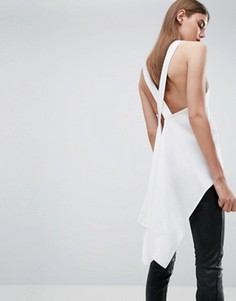 Креповая майка с перекрестами на спине ASOS - Белый