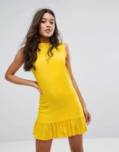 Свободное платье асимметричной длины Missguided - Желтый