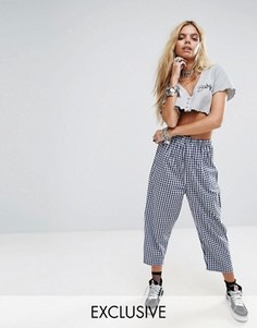 Брюки в клеточку Reclaimed Vintage - Темно-синий