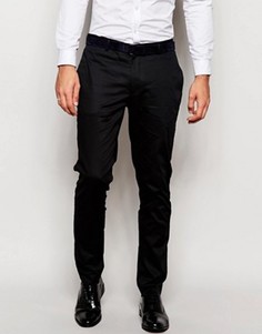 Супероблегающие брюки в строгом стиле из хлопкового сатина ASOS - Черный