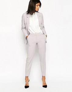 Укороченные креповые брюки-сигареты ASOS - Серый
