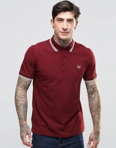 Красная футболка‑поло с двумя контрастными полосками Fred Perry - Красный
