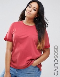 Легкий свитшот вязки изнаночными петлями ASOS CURVE - Красный