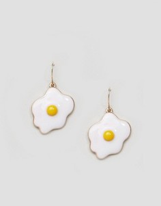 Серьги с отделкой в виде яичницы ASOS - Золотой