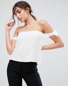 Блузка с открытыми плечами и завязками Unique21 - Белый