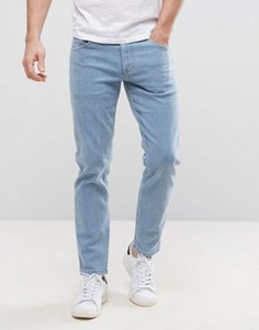 Светлые эластичные укороченные джинсы слим ASOS - Синий